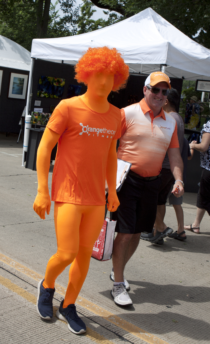 Geneva, IL art fair: 86 degrees and muggy. He must have been dying...