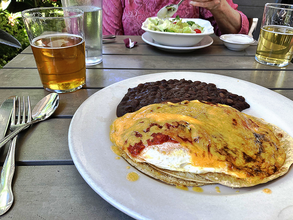 Breakfast - great mix of eggs, tortillas, black beans....