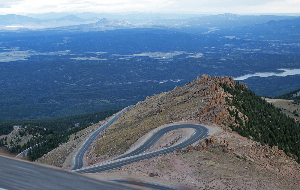 Switchbacks on the way up (looking down)