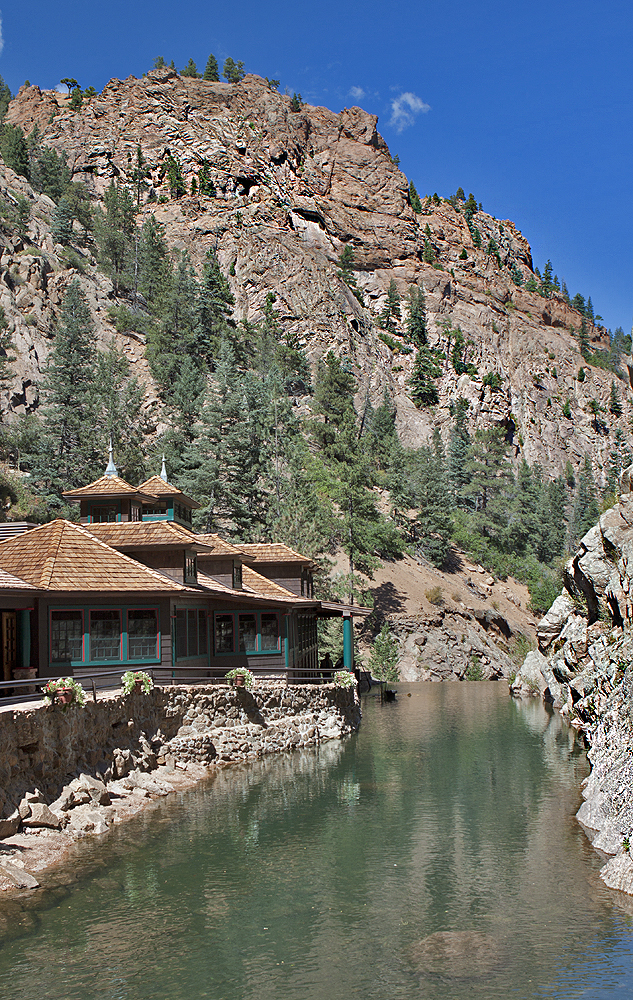 Just downstream from the falls, into the box canyon