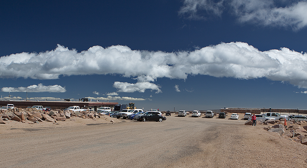 Parking lot at the peak