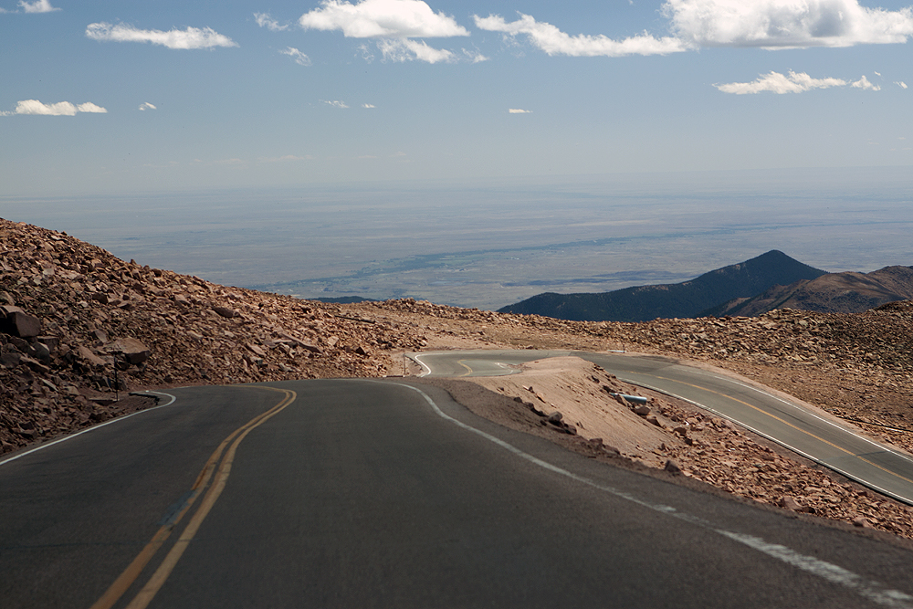 Coming down the mountain, first set of switchbacks