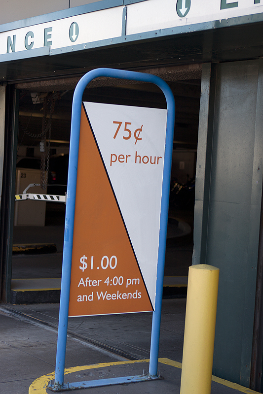 Where we parked - and to be clear, it's $1 for the <i>entire</i> night (after 4pm)