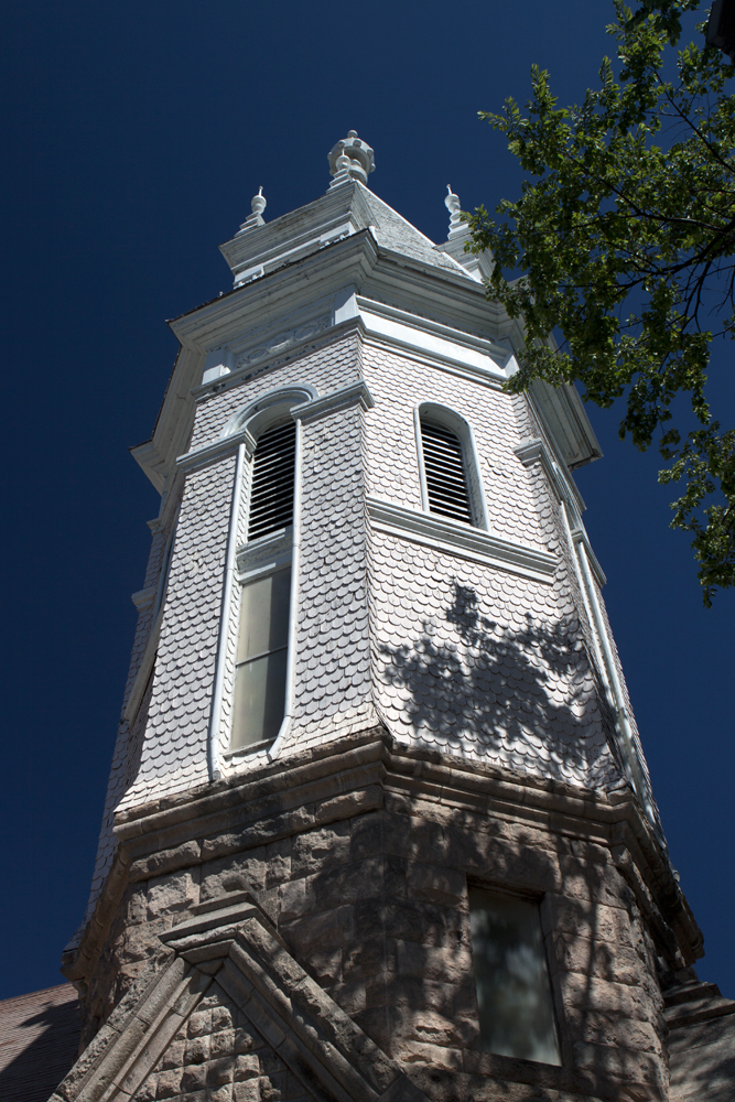 Looking up at spire