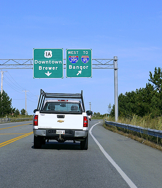 Heading into Portland, ME, from the north