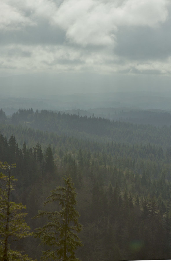 Looking east/southeast through the early-morning haze