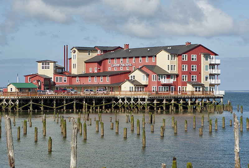 West end of Astoria, jutting out into the Columbia River