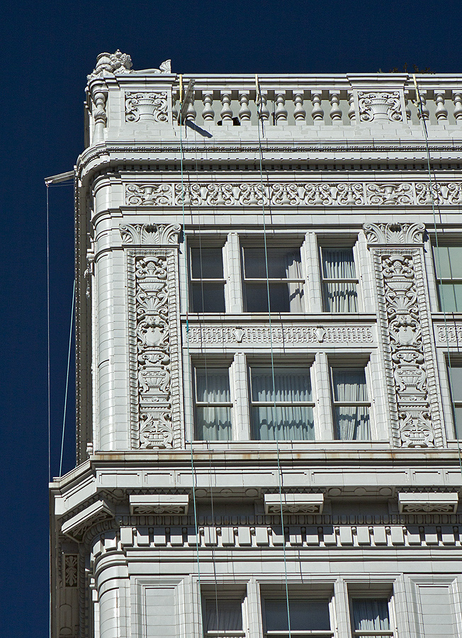 Terra cotta facade; under restoration of some sorts