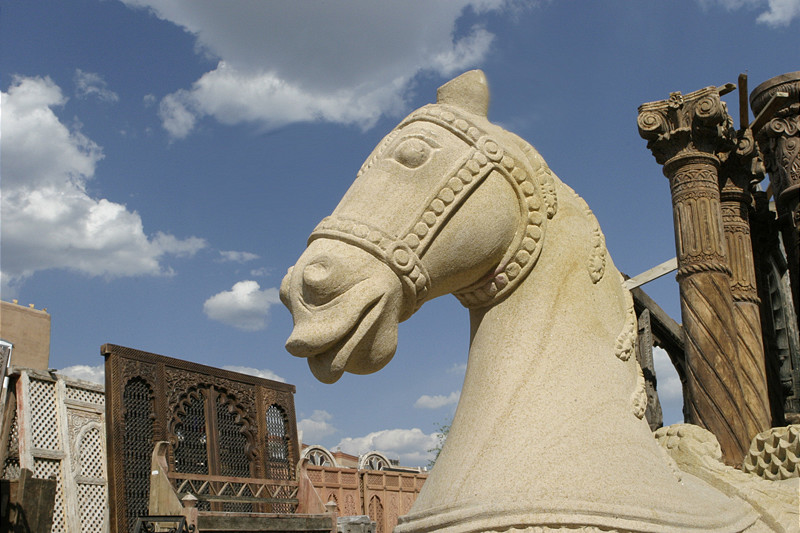 Limestone horse, other detail pieces