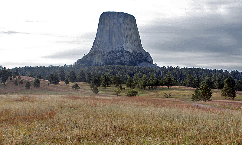 Overcast, but the tower just juts out above everything