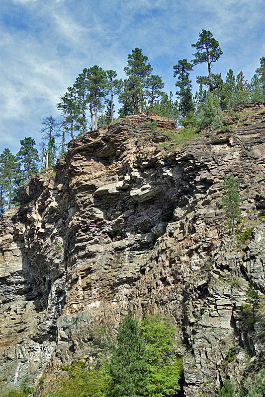 While there is water here, look how life (trees) cling to the edge